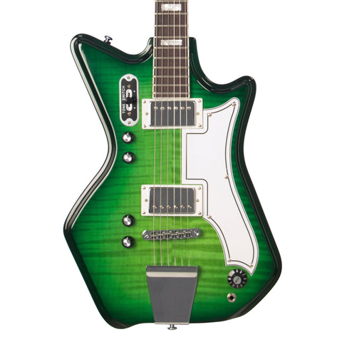 Airline Guitars Jetsons 2P FM - Greenburst Flame - Tone Chambered Electric - NEW!