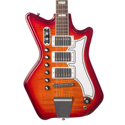 Airline Guitars Jetsons 3P FM - Cherryburst Flame - Tone Chambered Electric - NEW!