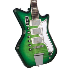 Airline Guitars Jetsons 3P FM - Greenburst Flame - Tone Chambered Electric - NEW!