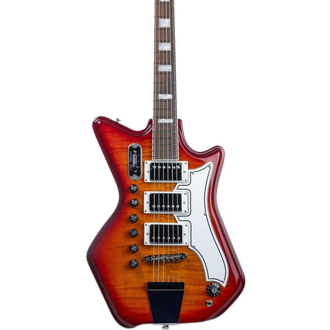 Airline Guitars Jetsons 3P FM - Cherryburst Flame - Tone Chambered Electric - NEW!