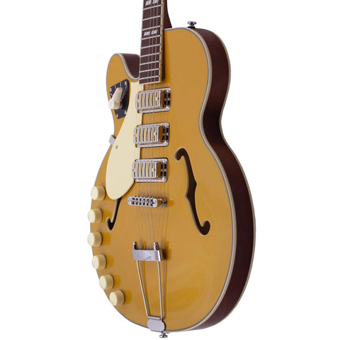 Airline Guitars H59 LEFTY - Gold Top - Left Handed Semi-Hollow Electric Guitar - NEW!