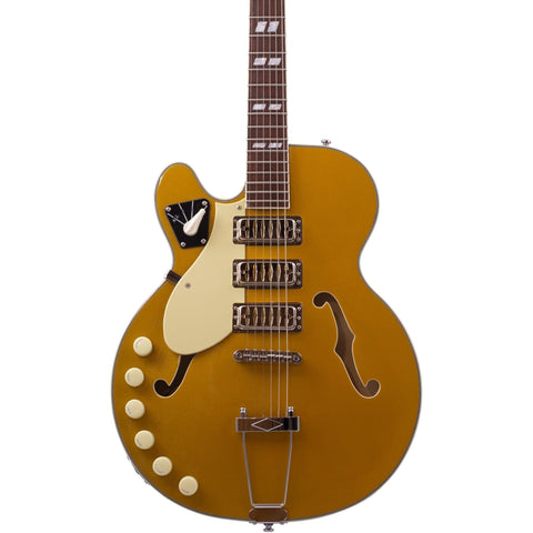 Airline Guitars H59 LEFTY - Gold Top - Left Handed Semi-Hollow Electric Guitar - NEW!